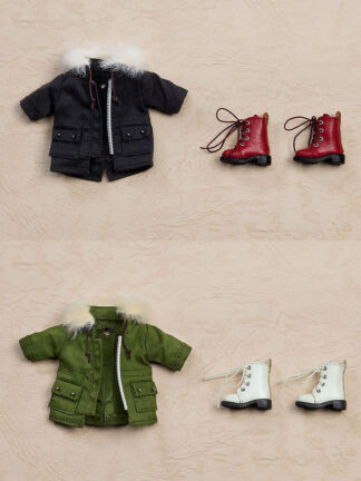 Nendoroid Doll Warm Clothing Set: Boots & Mod Coat (Black/Khaki Green)