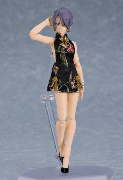 figma Female Body Mika with Mini Skirt Chinese Dress Outfit Black [569c]