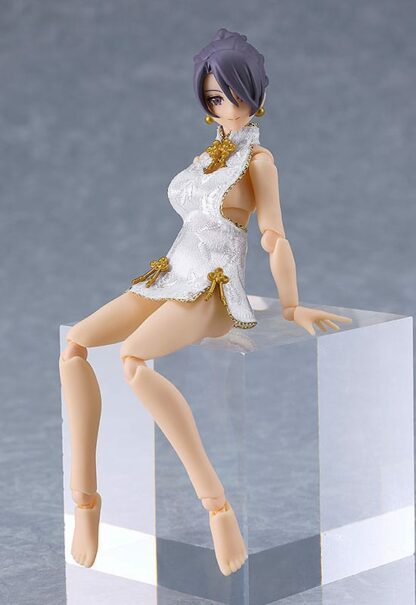 figma Female Body Mika with Mini Skirt Chinese Dress Outfit White [569b]