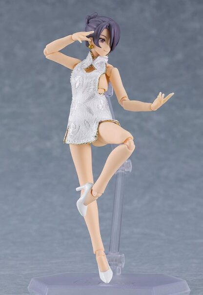 figma Female Body Mika with Mini Skirt Chinese Dress Outfit White [569b]